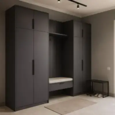 Прихожая с скамьёй и шкафами