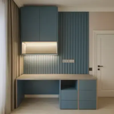 Рабочая зона с навесным шкафом