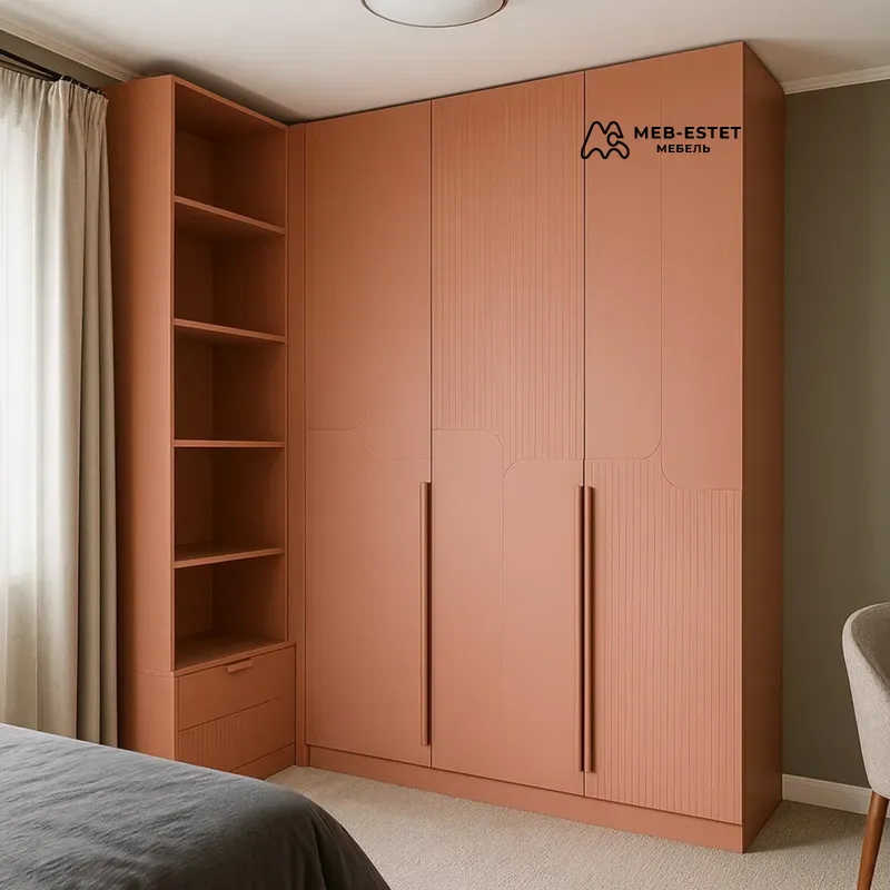 Шкаф терракотовый угловой