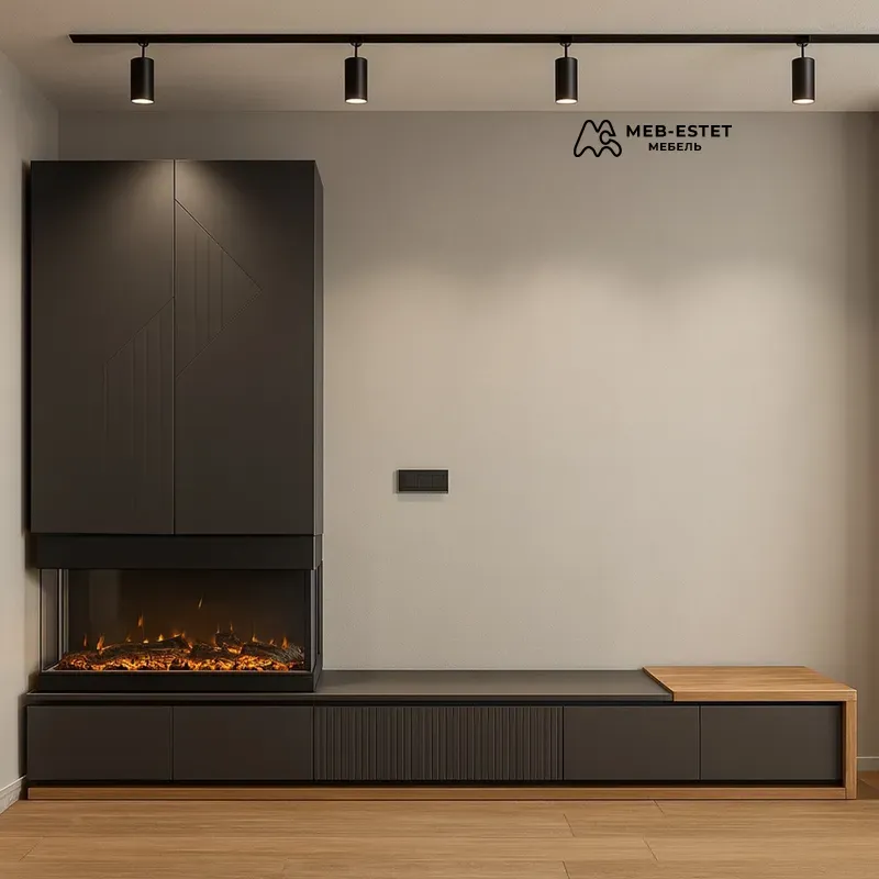 Модульная стенка с камином