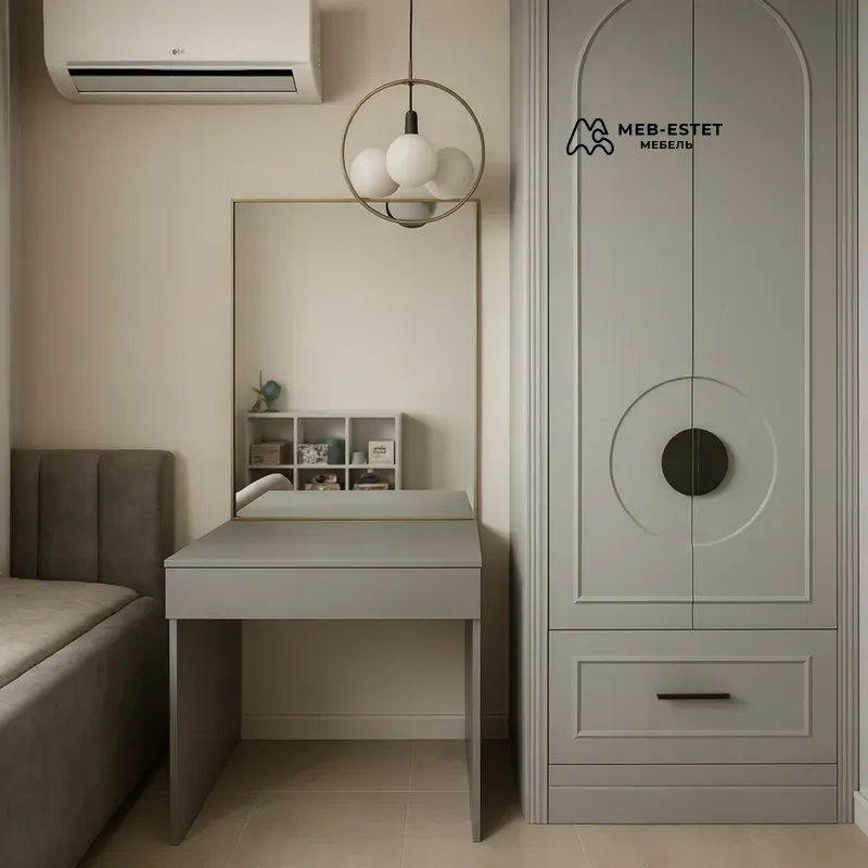 туалетный столик шкаф серый