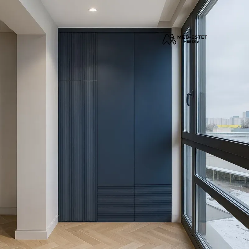 Встроенный шкаф с рельефом