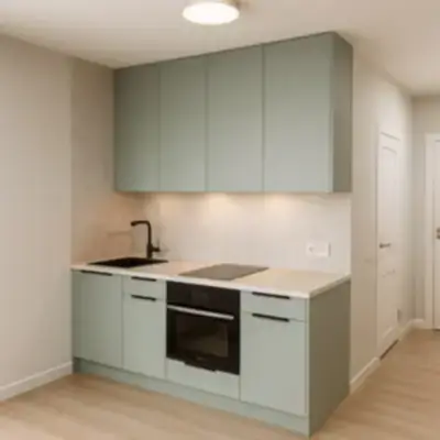 Минималистичная кухня в нише