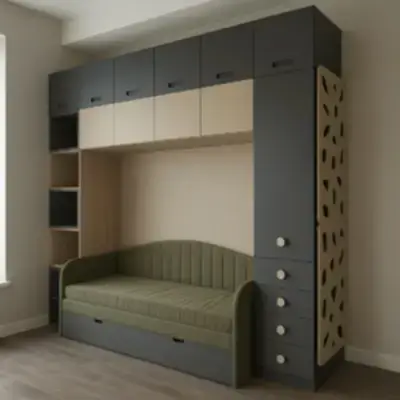 Встроенная кровать со шкафом