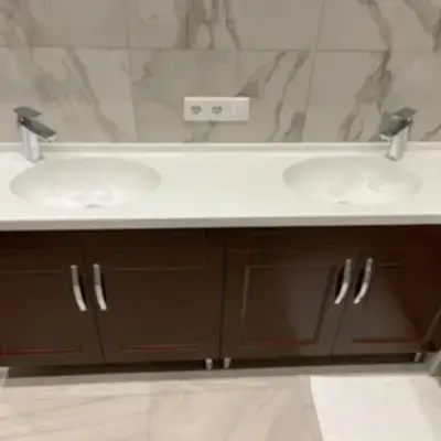 Тумба в ванную под две раковины