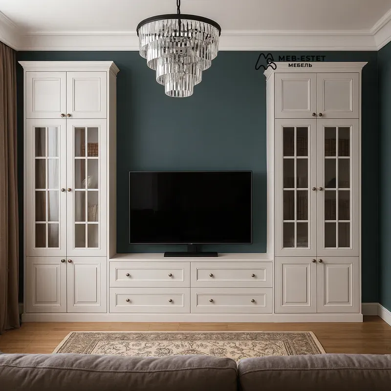 Классическая стенка с витринами