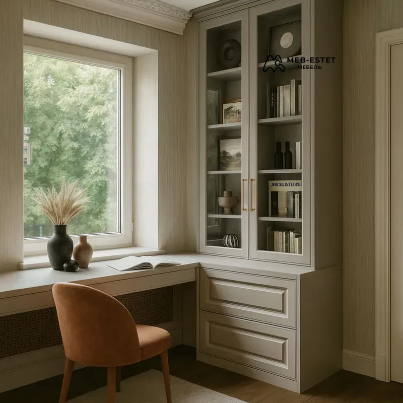 Рабочая зона у окна витрина