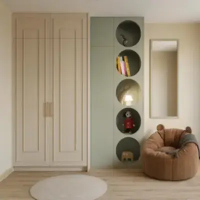 Корпусный шкаф с круглыми нишами