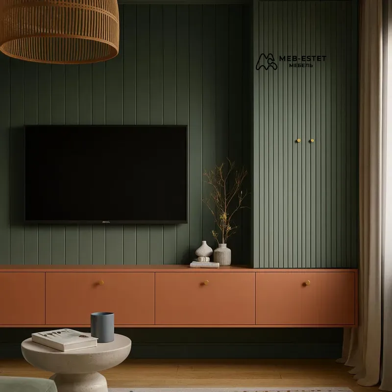 Подвесная тумба и реечная стенка