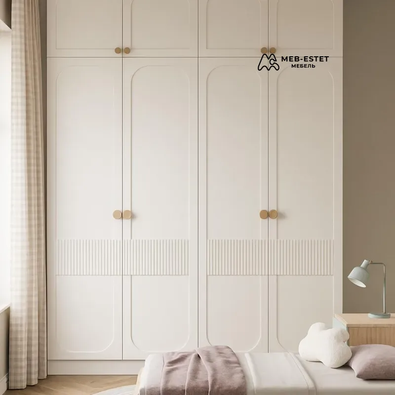 Шкаф арочный кремовый встроенный