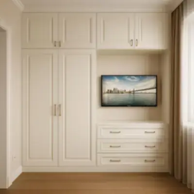 Встроенный шкаф с нишей ТВ