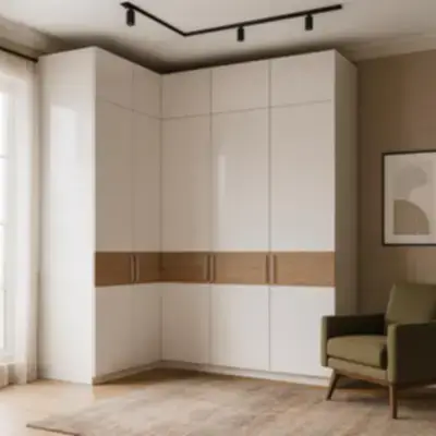 Угловой распашной шкаф