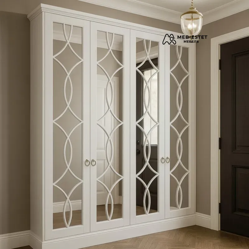 Шкаф с зеркалом и декором