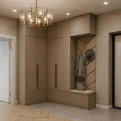 Угловая прихожая с банкеткой