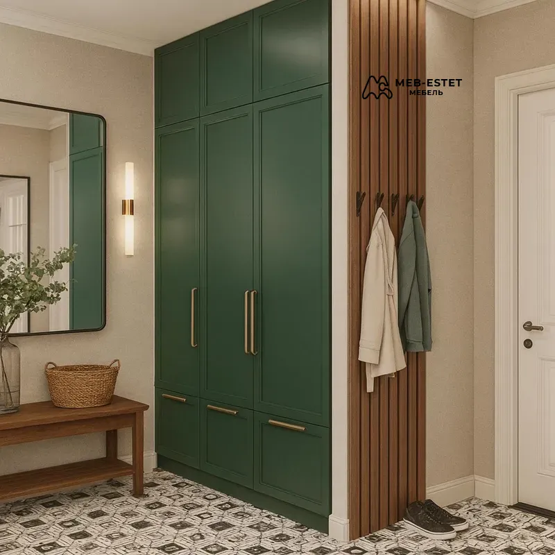 Шкаф зелёный в прихожую