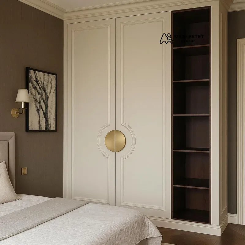 Шкаф встроенный классический кремовый