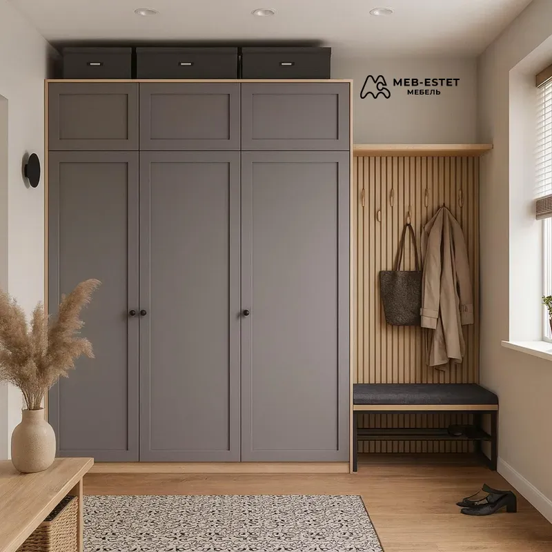 Встроенный шкаф с реечной панелью