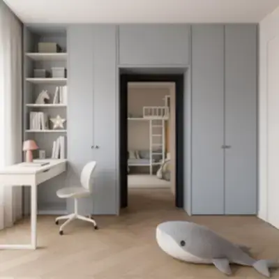 Встроенный шкаф с рабочей зоной