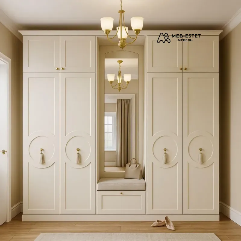 Прихожая Кремовая Сиденье Зеркало