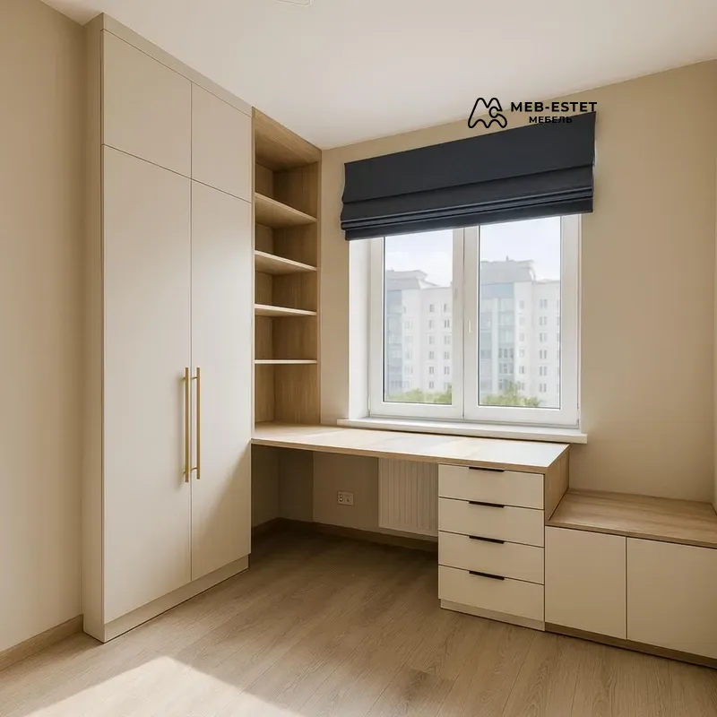 Встроенный рабочий угол со шкафом