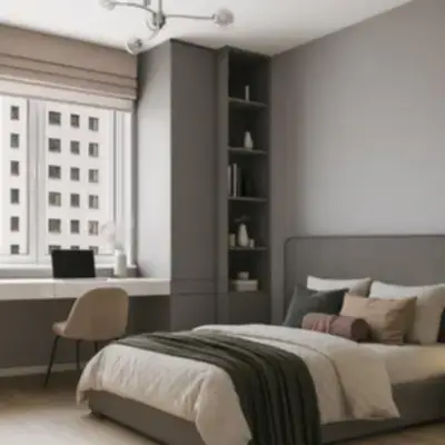 Встроенный шкаф с рабочей зоной