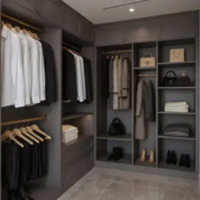 Угловая гардеробная в прихожую