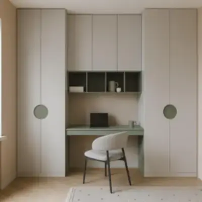 Встроенная рабочая зона со шкафами