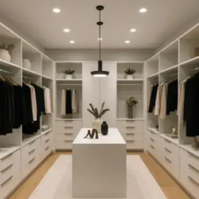 Встроенная гардеробная с островом