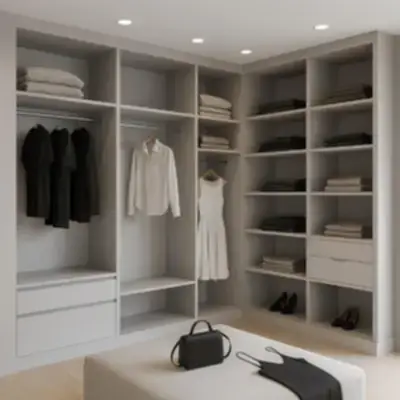 Встроенная гардеробная открытого типа