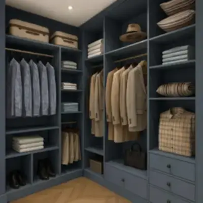 Встроенная угловая гардеробная