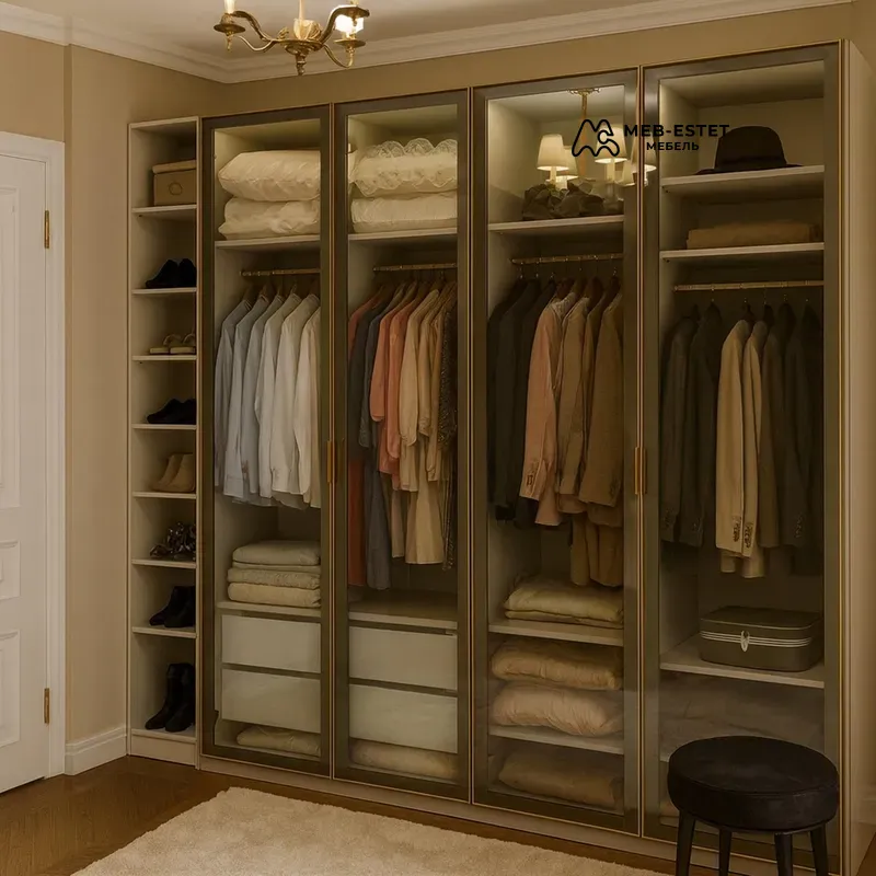 Шкаф гардероб стеклянные фасады