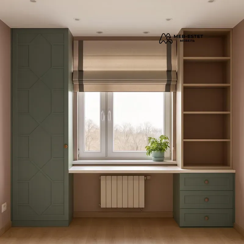 Встроенная рабочая зона у окна