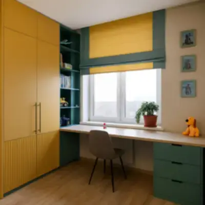 Угловой шкаф с рабочей зоной