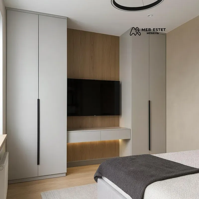 встроенный шкаф с тумбой