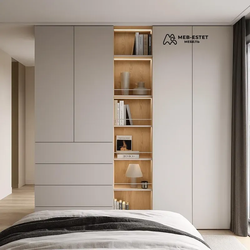 Встроенный шкаф с открытой нишей