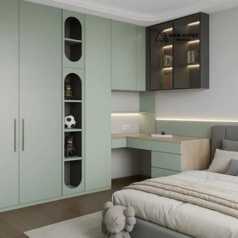 Спальня гардероб с рабочей зоной