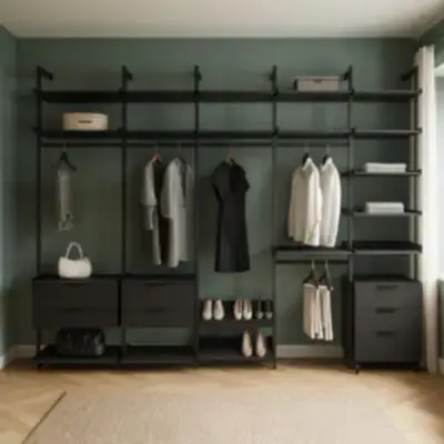 Открытая гардеробная модульная