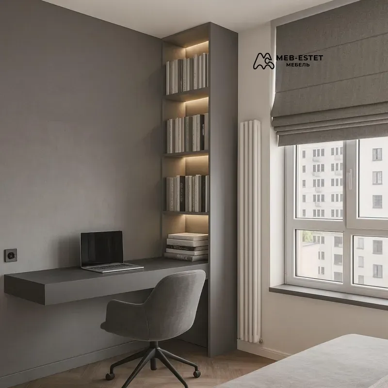 Минималистичный серый рабочий уголок