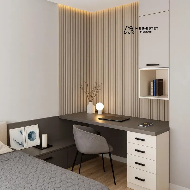 Угловой рабочий стол со шкафом