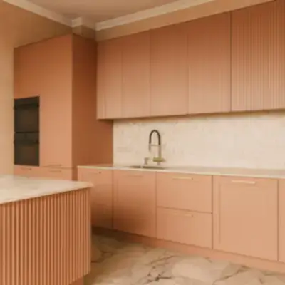 Кухня с реечными фасадами