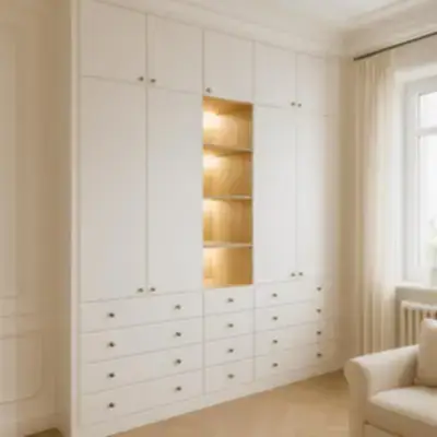 Встроенный шкаф с полками