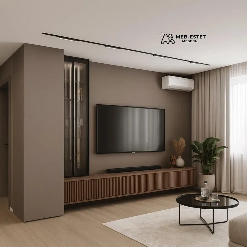 Тумба под ТВ с витриной