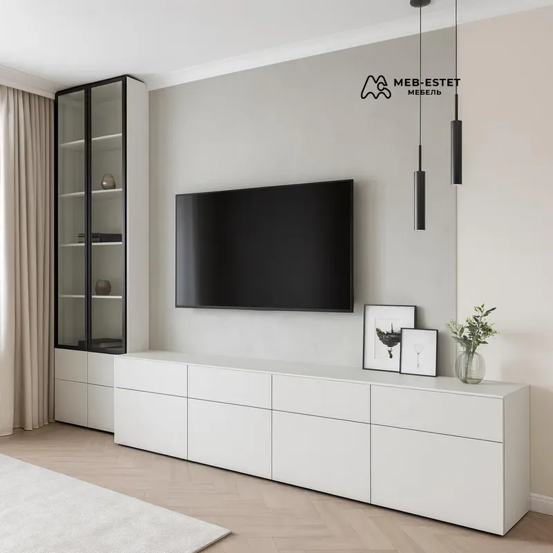 Тумба под ТВ с витриной