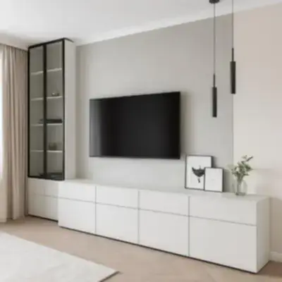 Тумба под ТВ с витриной