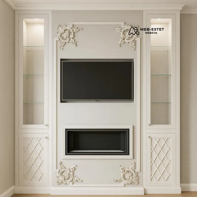 Классическая стенка с витринами