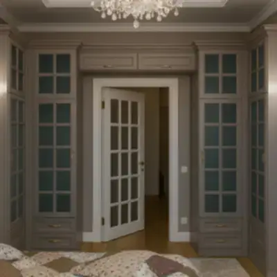 Встроенная гардеробная у двери