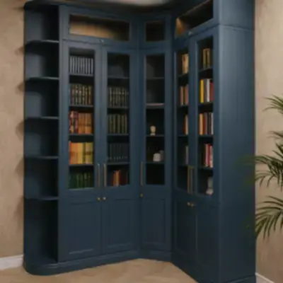 Угловой библиотечный шкаф
