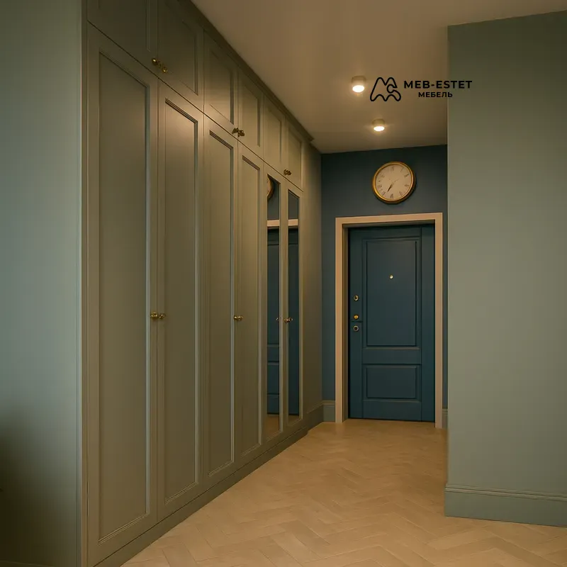 Шкаф прихожая классика зелёный
