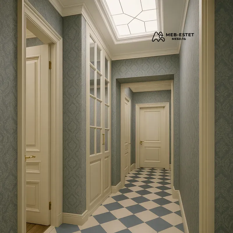 Шкаф в прихожую с витриной