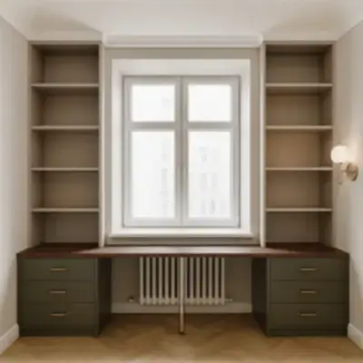 Встроенная рабочая зона у окна